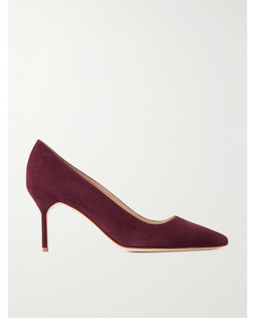 Manolo Blahnik Purple Bb 70 Suede Pumps