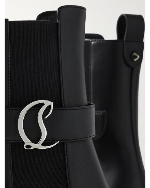 Christian Louboutin Black Cl Chelsea Booty 70 Leather Ankle Boots
