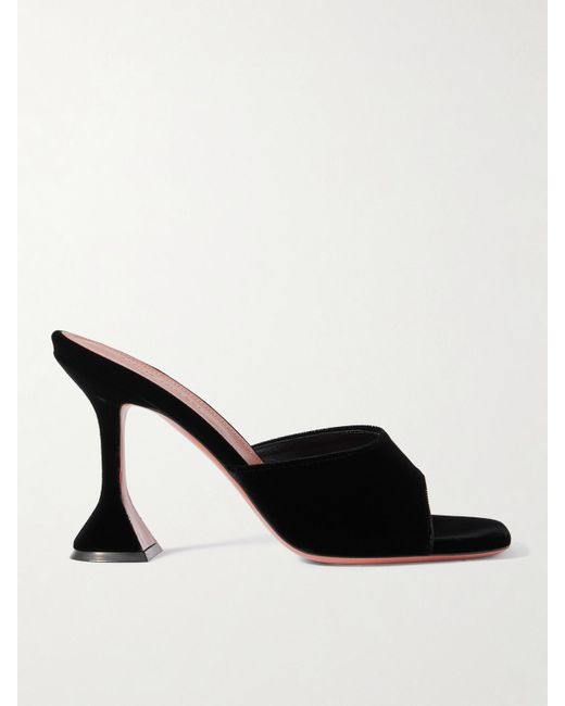 AMINA MUADDI Black Lupita Velvet Mules
