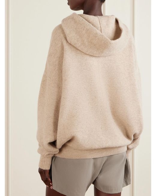 Rick Owens Natural Hun Wool-Blend Hoodie