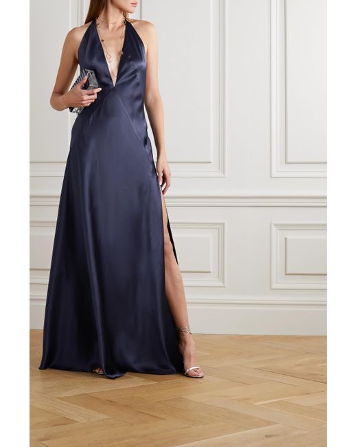 Michael lo sordo 2025 silk satin maxi dress