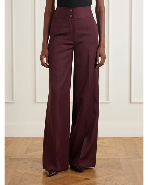 Altuzarra Purple Rudy Wool Straight-Leg Pants
