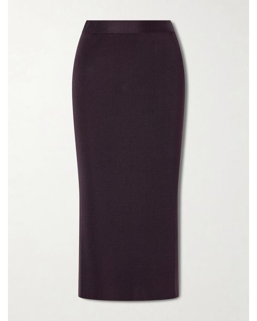 Veronica de Piante Blue Caterina Silk Midi Skirt