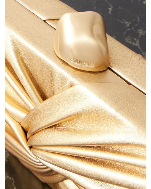 Cult Gaia Natural Lisse Clutch Aus-Leder Mit Twist-Detail