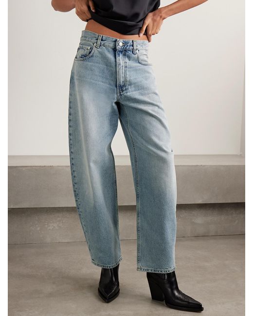Haikure Blue Bibi Mid-Rise Barrel-Leg Jeans