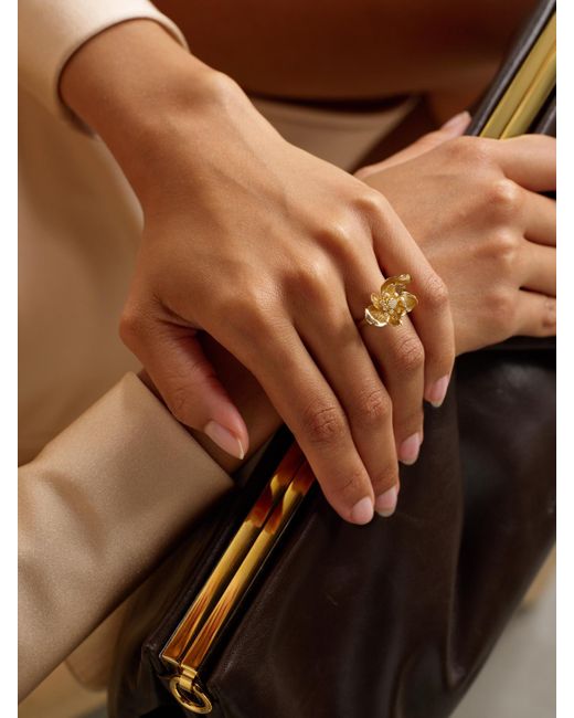 Bague En Or 18 Carats (750/1000) Et Diamants Wild Rose Ole Lynggaard Copenhagen en coloris White