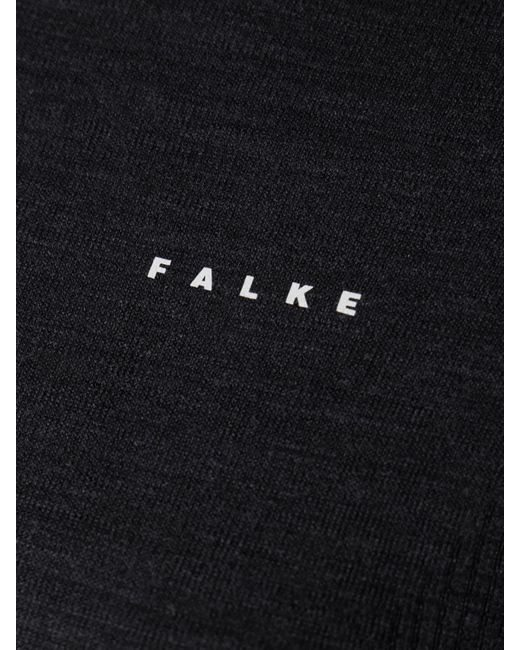 Falke Black Wool-Blend Top