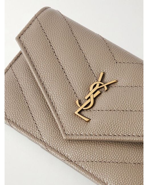 Saint Laurent Natural Cassandre Matelassé Leather Wallet