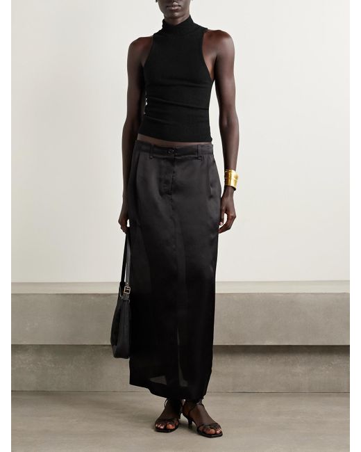 Nili Lotan Black Hansen Merino Wool And Cashmere-Blend Turtleneck Tank