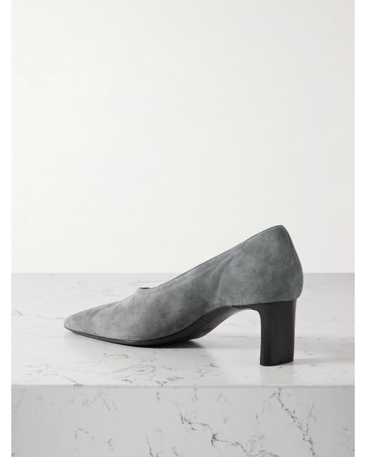 Khaite Gray Cecilia Pumps Aus Veloursleder