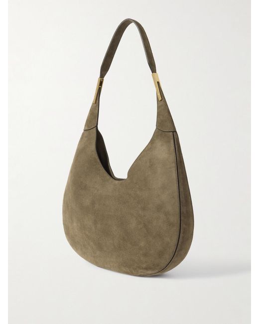 SAVETTE Gray Florence Suede Tote