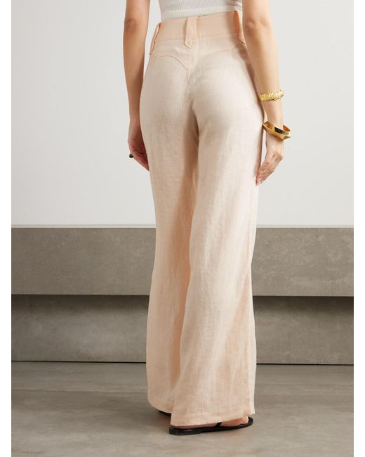Johanna Ortiz Natural Passage Poise Organic Linen Wide-Leg Pants