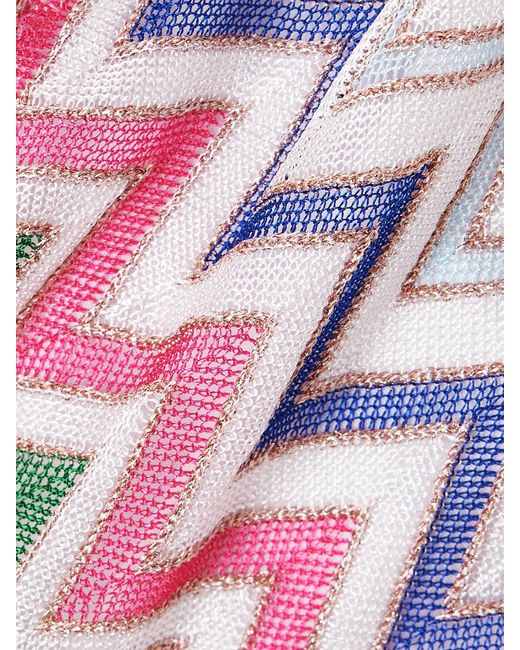 Missoni Multicolor Mare One-Shoulder Striped Metallic Crochet-Knit Bikini