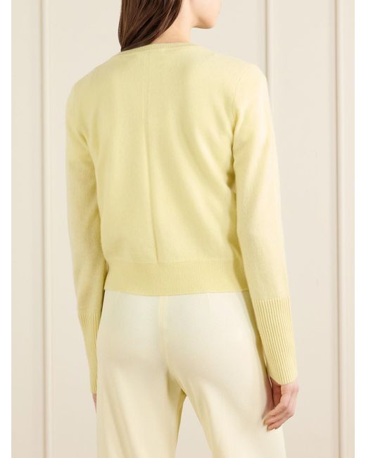 La Ligne Yellow Solid Lean Lines Cashmere Cardigan