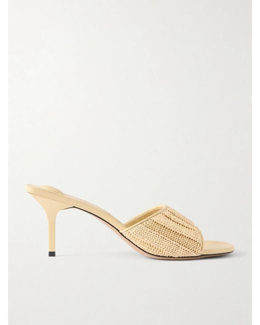 Jacquemus Natural Raffia-Effect Leather Sandals