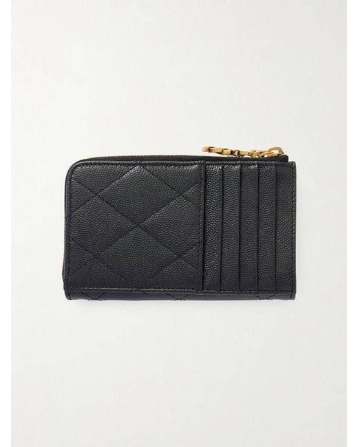 Saint Laurent Black Quilted Textured-Leather Wallet