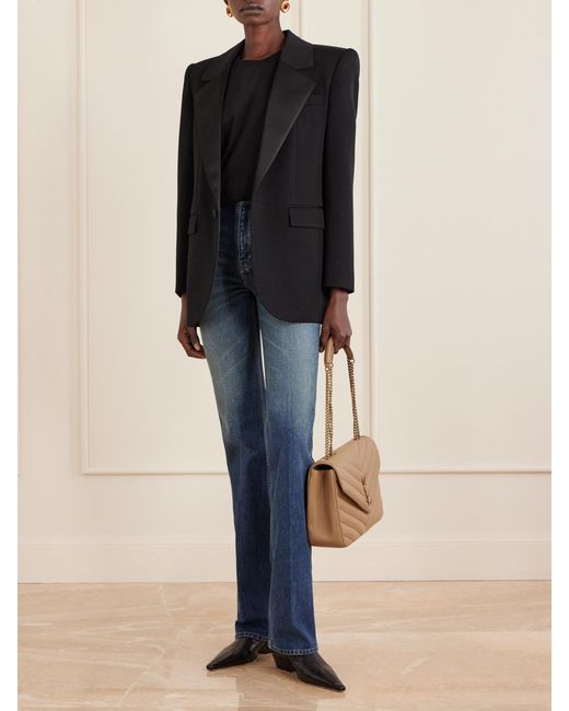 Saint Laurent Natural Loulou Large Matelassé Leather Shoulder Bag