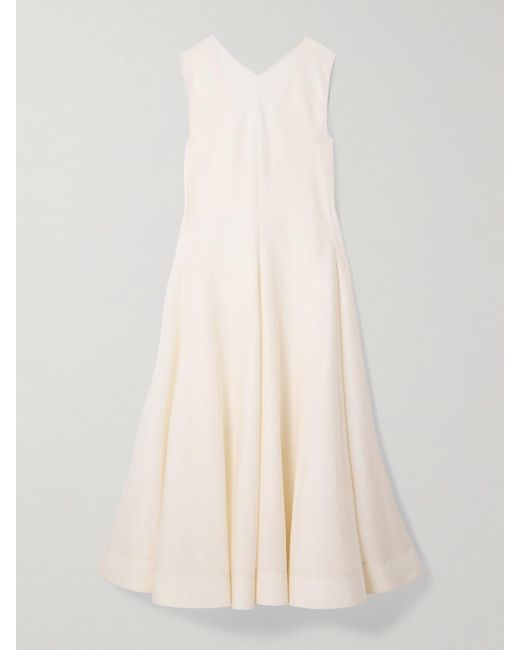 Khaite Natural Mellie Silk-Blend Organza Midi Dress