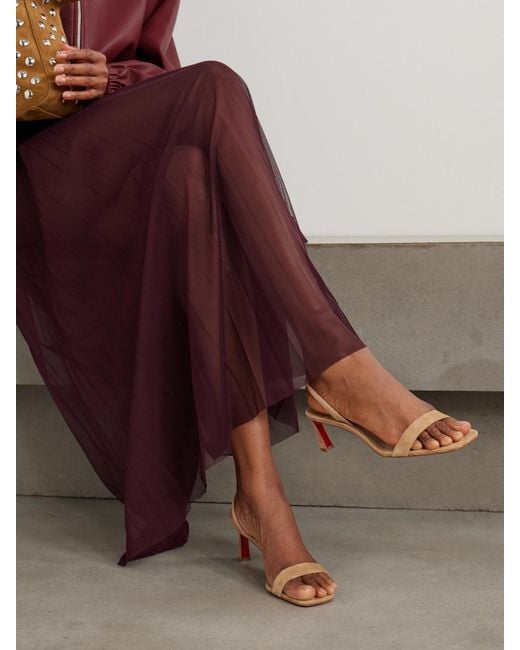 Christian Louboutin Natural O Condora 55 Suede Slingback Sandals