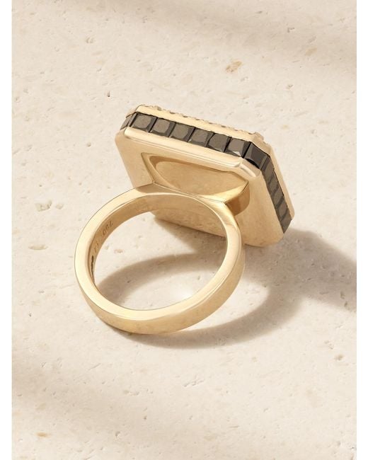 Ileana Makri Blue Atlantis 18-Karat, Aquamarine, Blackened And Diamond Ring