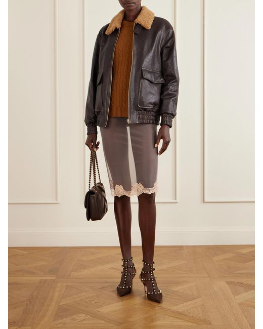 Valentino Garavani Brown Cable-Knit Cashmere Sweater