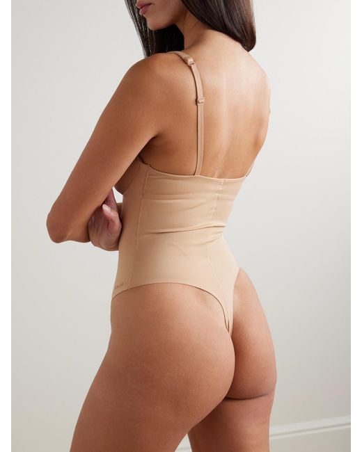 Skims White Ultimate Body Push-Up Thong Bodysuit