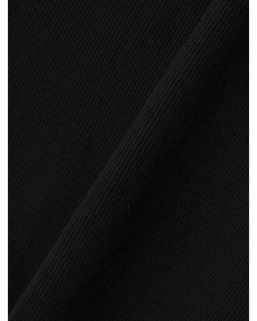 ÉTERNE Black Ribbed Jersey T-Shirt