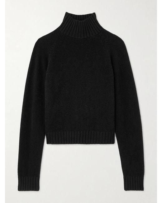 The Elder Statesman Black Cashmere Turtleneck Sweater
