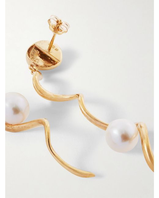 Agmes Natural Teneille Recycled Vermeil Pearl Earrings