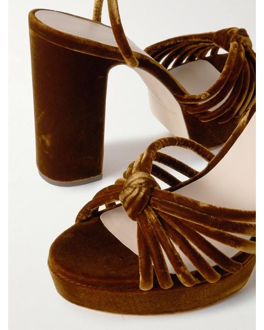 Sandales Plates-Formes En Velours À Nœuds Rivka Loeffler Randall en coloris White
