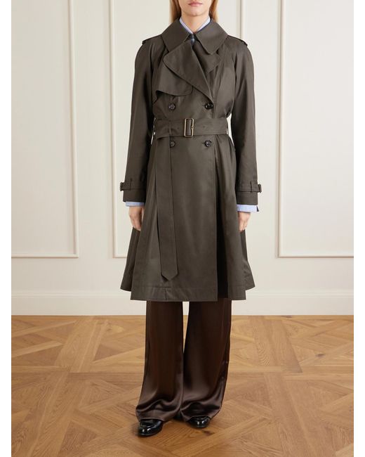 Burberry Gray Pembury Belted Cotton-Gabardine Trench Coat