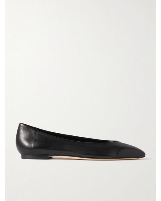 Aeyde White Ellie Leather Ballet Flats