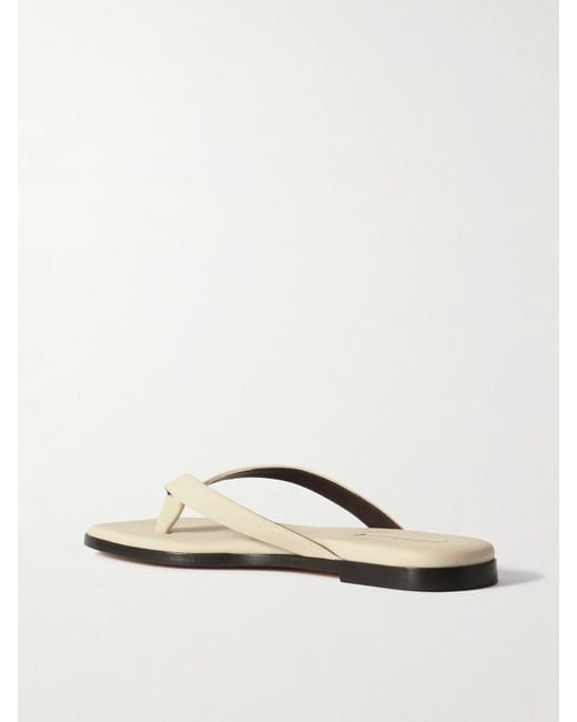 Emme Parsons Natural Meta Leather Flip Flops