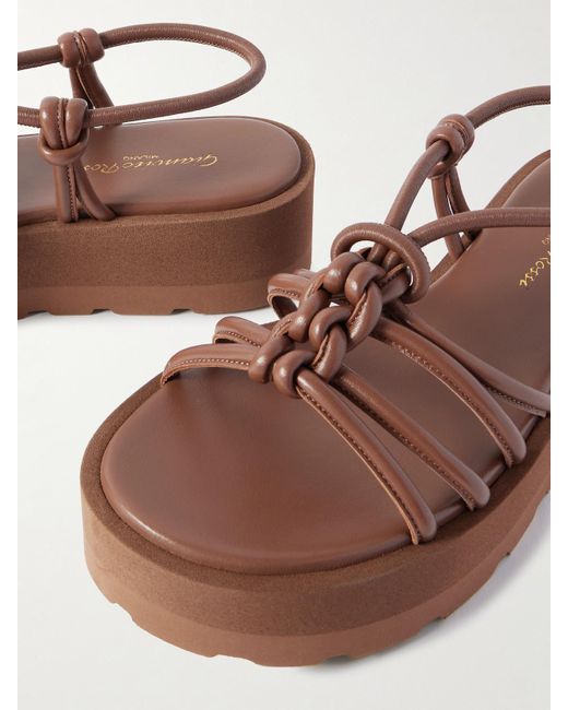 Sandales Plates-Formes En Cuir À Nœuds Hebe 45 Gianvito Rossi en coloris Brown