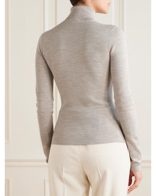 Gabriela Hearst White May Wool, Cashmere And Silk-Blend Turtleneck Sweater