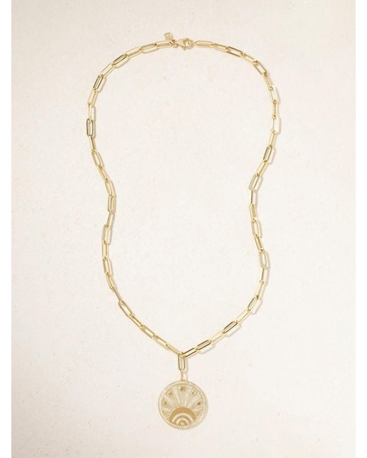 Sydney Evan Natural Evil Eye Luck Coin 14-Karat Diamond Necklace