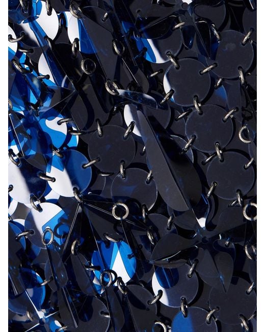 Rabanne Blue Assemblage Sequined Mini Skirt
