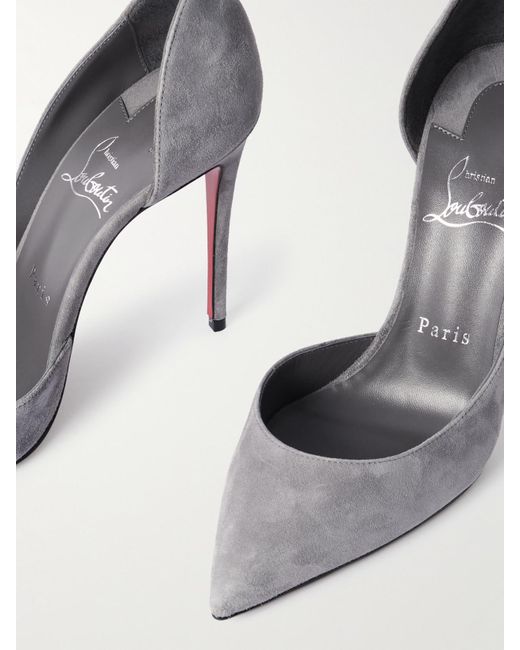Christian Louboutin White Iriza 100 Suede Pumps
