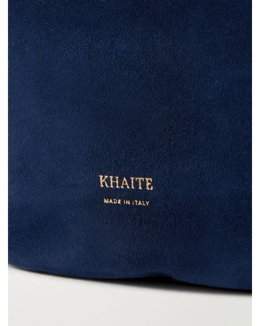 Khaite Blue Olivia Mini Suede Shoulder Bag
