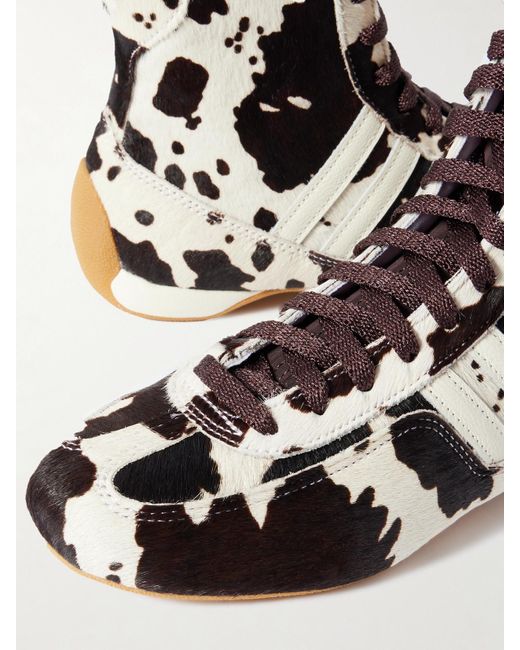 adidas Originals Rasant Leather-Trimmed Cow-Print Calf Hair Sneakers in  Black | Lyst
