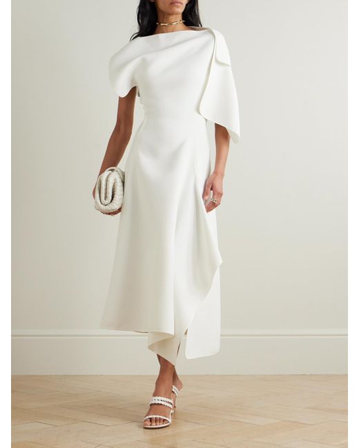Maticevski White Diadem Asymmetrisches Kleid Aus Crêpe