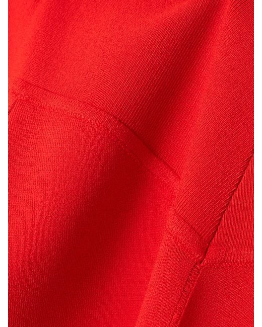 Stella McCartney Red Bardot Off-The-Shoulder Paneled Jersey Top