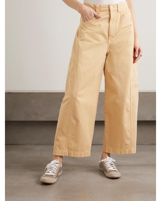 Jamie Haller Natural The Crop Painter Cropped Mid-Rise Wide-Leg Jeans