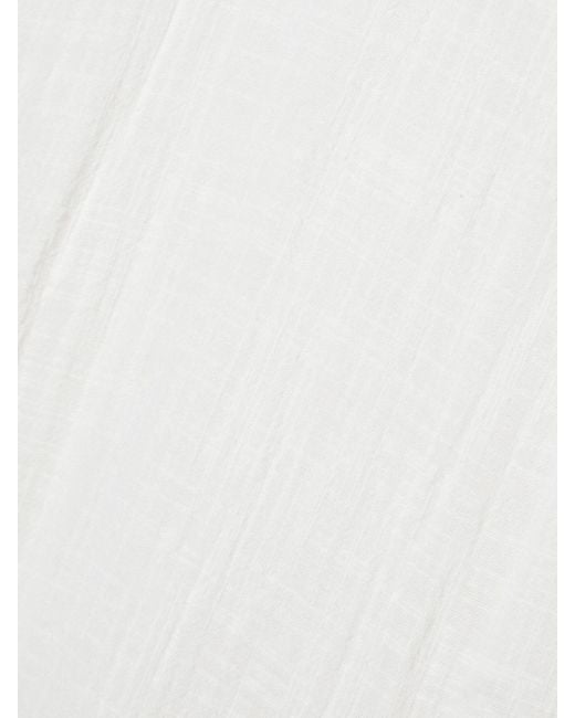 Staud White Le Havre Fringed Cotton-Gauze Midi Dress