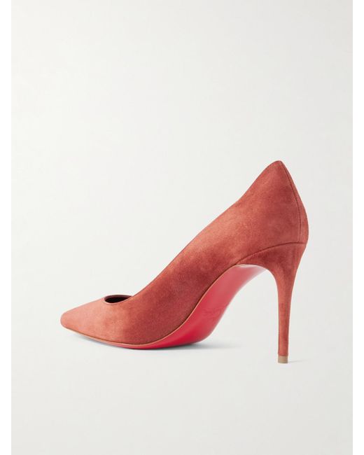 Christian Louboutin Pink Kate 85 Suede Point-Toe Pumps