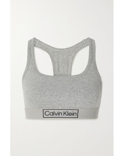 Calvin Klein Reimagined Heritage Stretch-cotton Jersey Soft-cup Bra in ...