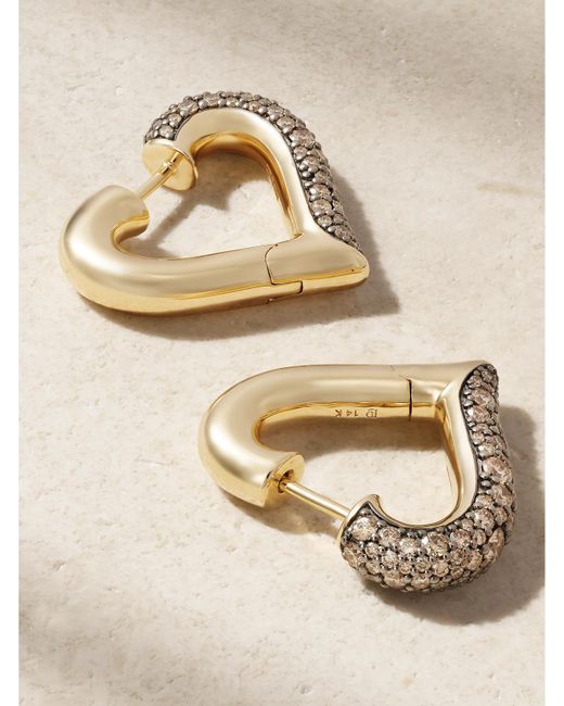 Lucy Delius Natural Chubby Love Rhodium-Plated Diamond Earrings