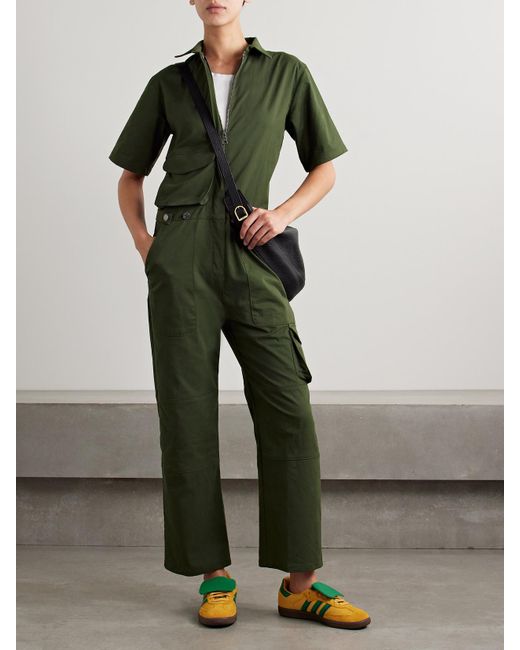 Rivet Utility Green Jetsetter Twill Jumpsuit