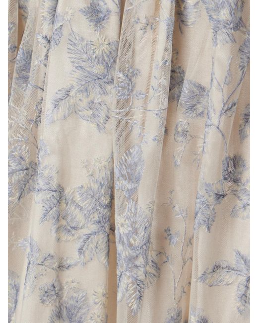 Agua Bendita Natural Alhelí Bougainvillea Off-The-Shoulder Embellished Tulle Midi Dress