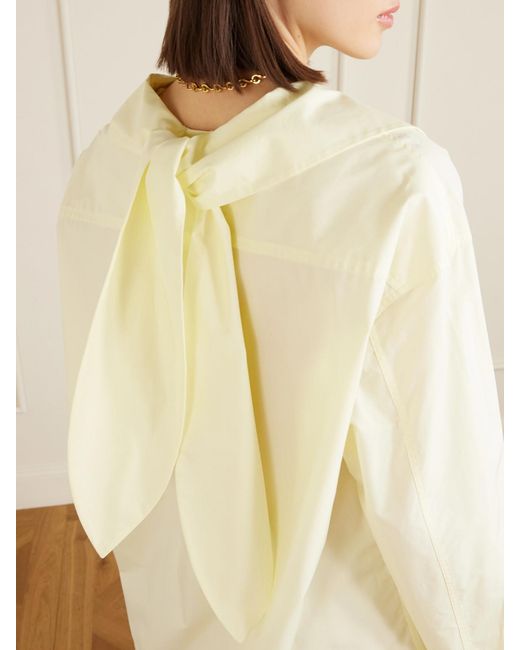 OSSOU Natural Cove Scarf-Detailed Cotton-Poplin Shirt